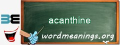 WordMeaning blackboard for acanthine